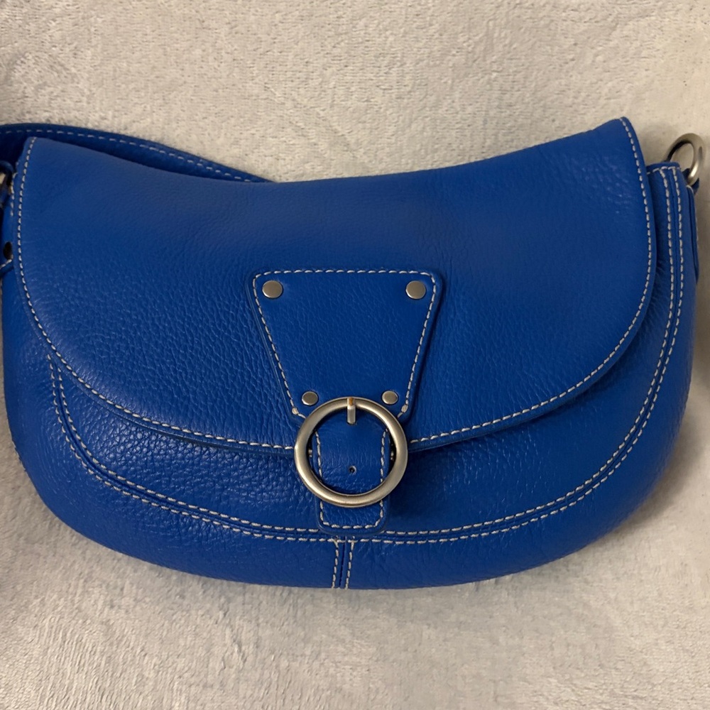 Talbots Y2K Blue Leather Women's Shoulder Bag - Picture 8 of 10